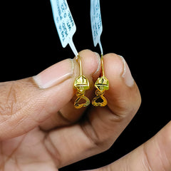 GOLD TOPS- (T4NTT8)-(PBM52H) (WGT: 0.440 GM APPROX) BIS CERTIFIED HUID HALLMARK 375 9KT GOLD TOPS 1 PAIR BEST FOR MARRIAGE GIFT.