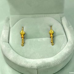 GOLD TOPS- (PKWQQG)-(CER334) (WGT: 0.910 GM APPROX) BIS CERTIFIED HUID HALLMARK 375 9KT GOLD TOPS 1 PAIR BEST FOR MARRIAGE GIFT.