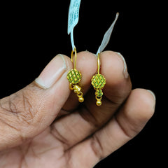GOLD TOPS- (KLNQ3W)-(EL8D8E) (WGT: 0.610 GM APPROX) BIS CERTIFIED HUID HALLMARK 375 9KT GOLD TOPS 1 PAIR BEST FOR MARRIAGE GIFT.