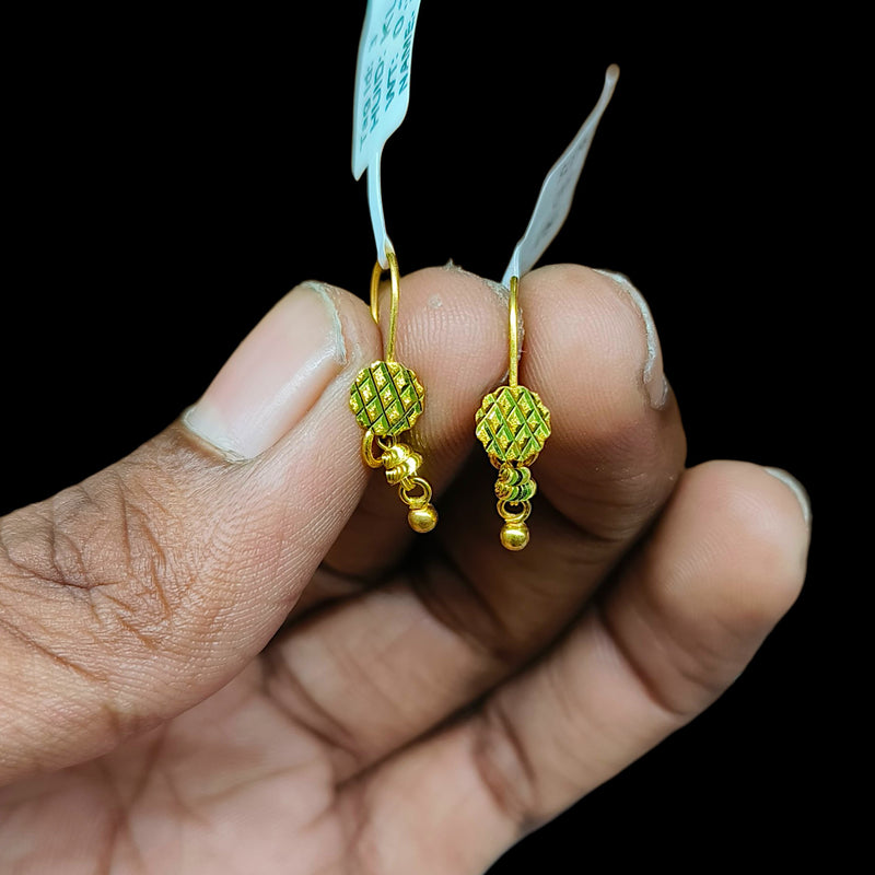 GOLD TOPS- (KLNQ3W)-(EL8D8E) (WGT: 0.610 GM APPROX) BIS CERTIFIED HUID HALLMARK 375 9KT GOLD TOPS 1 PAIR BEST FOR MARRIAGE GIFT.
