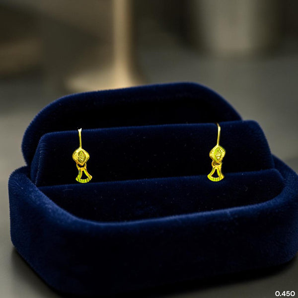 GOLD TOPS- (2TVSBQ)-(T4NTT8) (WGT: 0.450 GM APPROX) BIS CERTIFIED HUID HALLMARK 375 9KT GOLD TOPS 1 PAIR BEST FOR MARRIAGE GIFT.