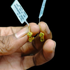 GOLD TOPS- (7JJ1PG)-(9NRWRK) (WGT: 0.400 GM APPROX) BIS CERTIFIED HUID HALLMARK 375 9KT GOLD TOPS 1 PAIR BEST FOR MARRIAGE GIFT.