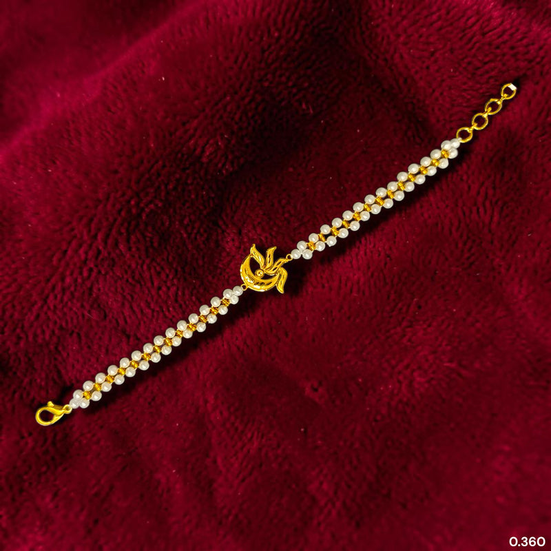 GOLD MOTI WRISTLET- (Z8Z26G) (WGT: 0.360 GM APPROX) BIS CERTIFIED HUID HALLMARK 375 9KT GOLD WRISTLET (BRACELET) WITH MOTI CHAIN FOR WOMEN (ADJUSTABLE SIZE).