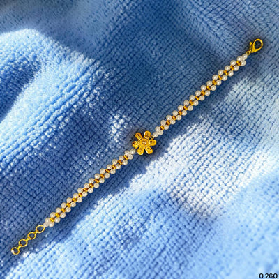 GOLD MOTI WRISTLET- (HTXG8V) (WGT: 0.260 GM APPROX) BIS CERTIFIED HUID HALLMARK 375 9KT GOLD WRISTLET (BRACELET) WITH MOTI CHAIN FOR WOMEN (ADJUSTABLE SIZE).