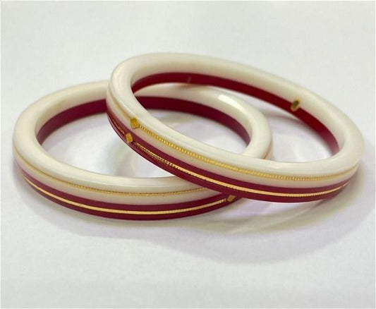 RW DOUBLE DEKKER HUID HALLMARK 22KT GOLD POLA BADHANO BANGLES VIRAL POLA (LAMINATED) 1 PAIR APPROX. WGT: 0.300 GM WITH PURITY CARD (NON EXCHANGEABLE)