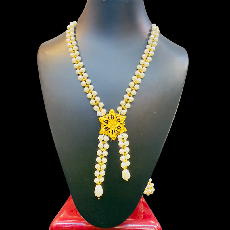 GMP22K- ID-7DFHMA - BIS CERTIFIED WGT: 1.500 GM APPROX HUID HALLMARK 916 22KT GOLD MOTI TIE CHAIN 1 PIECE FOR WOMEN.