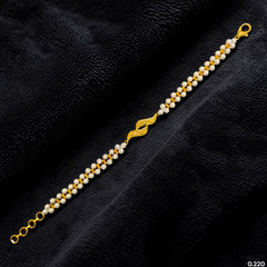 GOLD MOTI WRISTLET- (68F5KI) (WGT: 0.220 GM APPROX) BIS CERTIFIED HUID HALLMARK 375 9KT GOLD WRISTLET (BRACELET) WITH MOTI CHAIN FOR WOMEN (ADJUSTABLE SIZE).