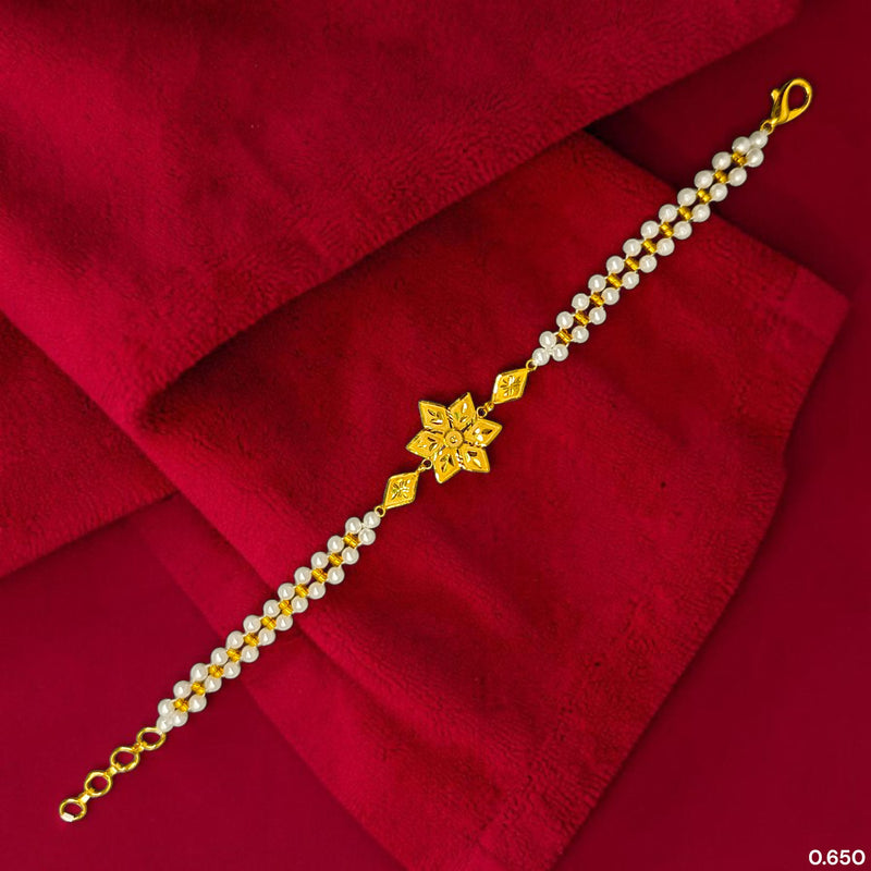 GOLD MOTI WRISTLET- (QJ6Y7B) (WGT: 0.650 GM APPROX) BIS CERTIFIED HUID HALLMARK 375 9KT GOLD WRISTLET (BRACELET) WITH MOTI CHAIN FOR WOMEN (ADJUSTABLE SIZE).
