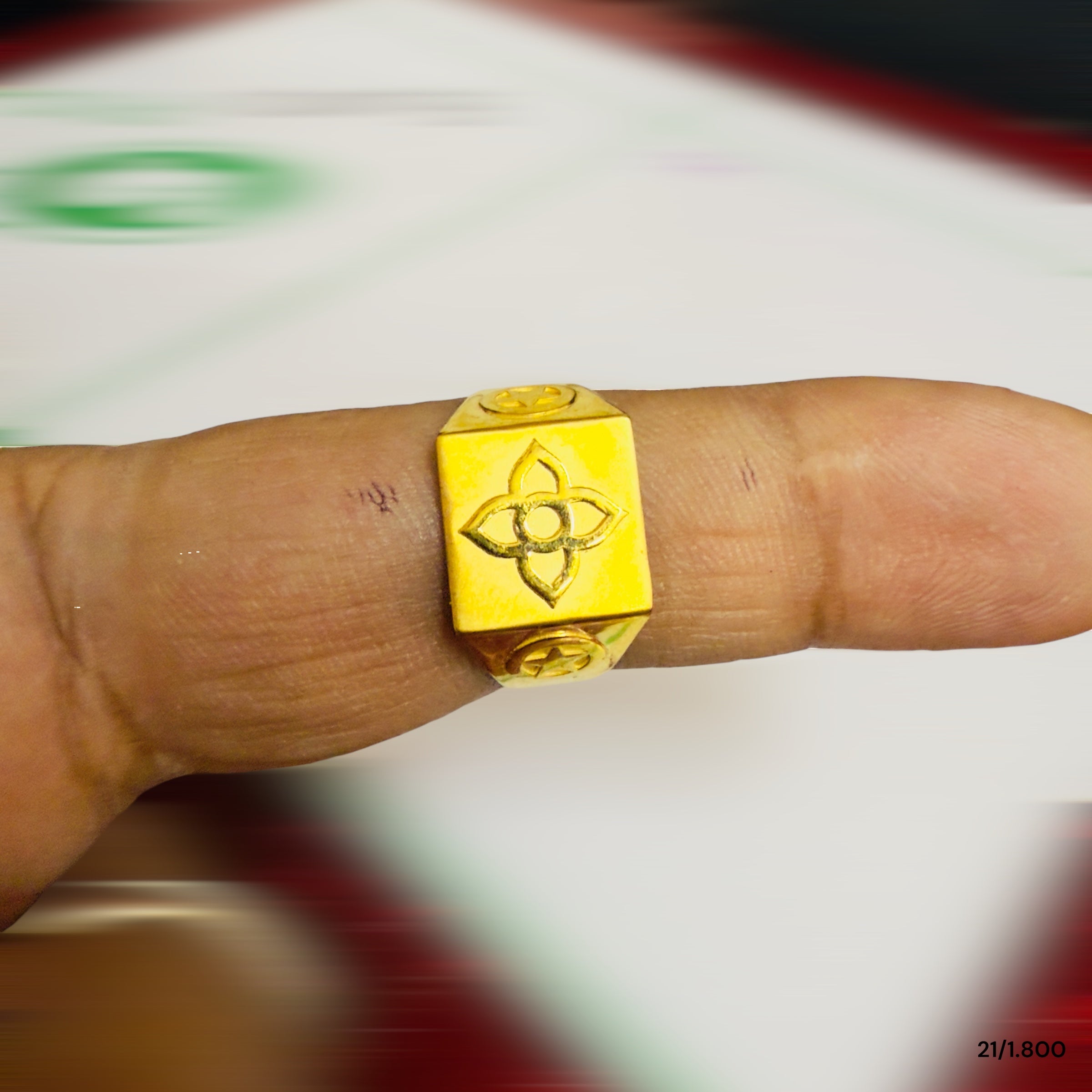 GENTS FINGER RING (GGFR9) TRJ (SIZE:21) WGT: 1.800 GM APPROX BIS CERTIFIED HUID HALLMARK 9KT GOLD FINGER RING FOR MEN 1 PIECE FOR REGULAR USE.