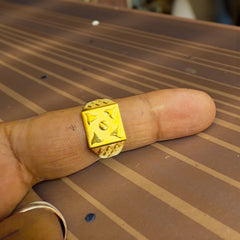 GENTS FINGER RING (GGFR9) TRJ (SIZE:20) WGT: 1.660 GM APPROX BIS CERTIFIED HUID HALLMARK 9KT GOLD FINGER RING FOR MEN 1 PIECE FOR REGULAR USE.