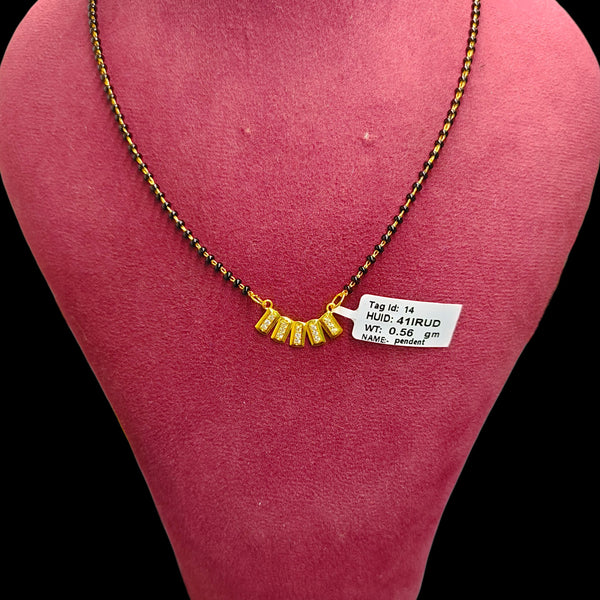 GPM9K- (41IRUD) (WGT: 0.560 GM APPROX) BIS CERTIFIED HUID HALLMARK 375 9KT GOLD PENDANT FOR WOMEN 1 PIECE WITH FREE MANGALSUTRA & TASSEL.