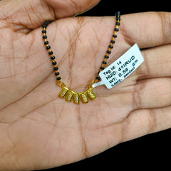 GPM9K- (41IRUD) (WGT: 0.560 GM APPROX) BIS CERTIFIED HUID HALLMARK 375 9KT GOLD PENDANT FOR WOMEN 1 PIECE WITH FREE MANGALSUTRA & TASSEL.