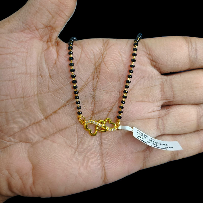 GPM9K- (XHI28I) (WGT: 0.480 GM APPROX) BIS CERTIFIED HUID HALLMARK 375 9KT GOLD PENDANT FOR WOMEN 1 PIECE WITH FREE MANGALSUTRA & TASSEL.