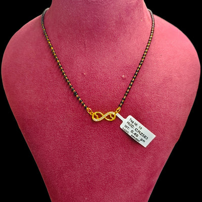 GPM9K- (CRZ5E3) (WGT: 0.490 GM APPROX) BIS CERTIFIED HUID HALLMARK 375 9KT GOLD PENDANT FOR WOMEN 1 PIECE WITH FREE MANGALSUTRA & TASSEL.