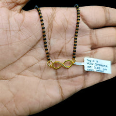 GPM9K- (2Y9WPA) (WGT: 0.420 GM APPROX) BIS CERTIFIED HUID HALLMARK 375 9KT GOLD PENDANT FOR WOMEN 1 PIECE WITH FREE MANGALSUTRA & TASSEL.