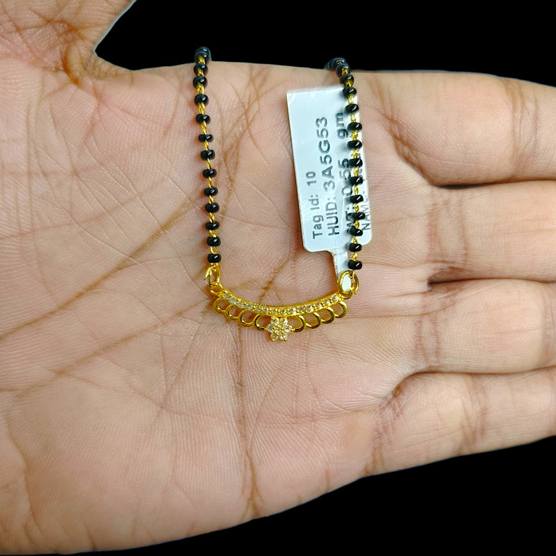 GPM9K- (3A5G53) (WGT: 0.550 GM APPROX) BIS CERTIFIED HUID HALLMARK 375 9KT GOLD PENDANT FOR WOMEN 1 PIECE WITH FREE MANGALSUTRA & TASSEL.