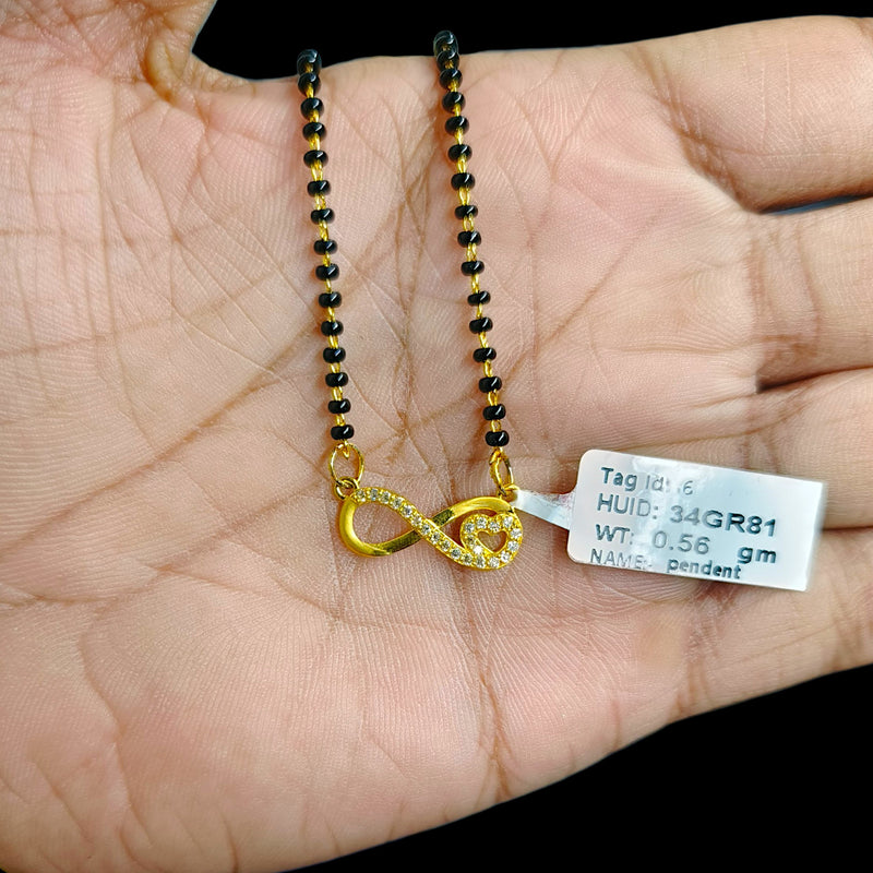 GPM9K- (34GR81) (WGT: 0.560 GM APPROX) BIS CERTIFIED HUID HALLMARK 375 9KT GOLD PENDANT FOR WOMEN 1 PIECE WITH FREE MANGALSUTRA & TASSEL.