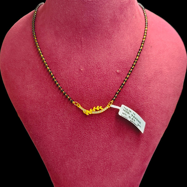 GPM9K- (T4769E) (WGT: 0.510 GM APPROX) BIS CERTIFIED HUID HALLMARK 375 9KT GOLD PENDANT FOR WOMEN 1 PIECE WITH FREE MANGALSUTRA & TASSEL.