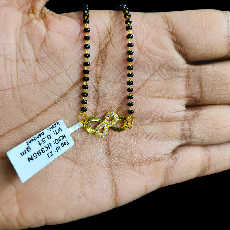 GPM9K- (IK395N) (WGT: 0.510 GM APPROX) BIS CERTIFIED HUID HALLMARK 375 9KT GOLD PENDANT FOR WOMEN 1 PIECE WITH FREE MANGALSUTRA & TASSEL.