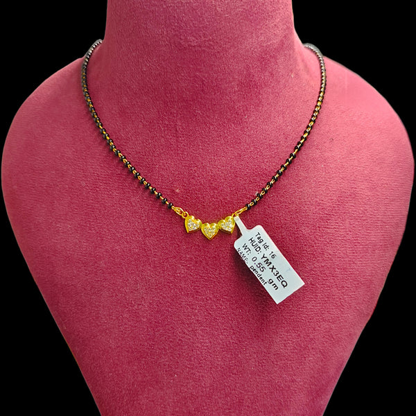 GPM9K- (YMX3EQ) (WGT: 0.550 GM APPROX) BIS CERTIFIED HUID HALLMARK 375 9KT GOLD PENDANT FOR WOMEN 1 PIECE WITH FREE MANGALSUTRA & TASSEL.