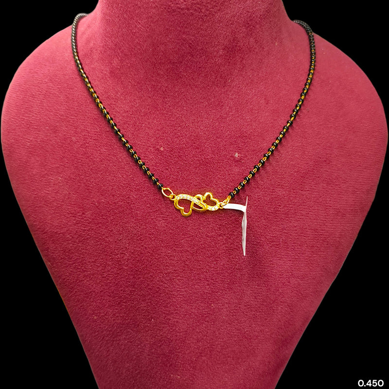 GPM9K- (32K1RV) (WGT: 0.450 GM APPROX) BIS CERTIFIED HUID HALLMARK 375 9KT GOLD PENDANT FOR WOMEN 1 PIECE WITH FREE MANGALSUTRA & TASSEL.