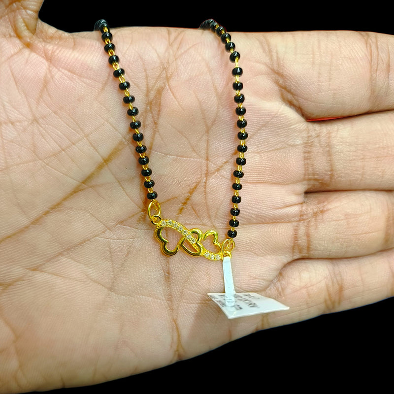 GPM9K- (32K1RV) (WGT: 0.450 GM APPROX) BIS CERTIFIED HUID HALLMARK 375 9KT GOLD PENDANT FOR WOMEN 1 PIECE WITH FREE MANGALSUTRA & TASSEL.