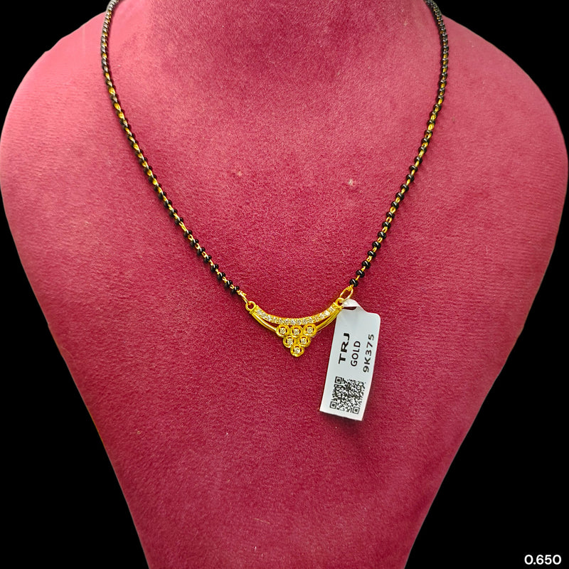GPM9K- (6LA5BZ) (WGT: 0.650 GM APPROX) BIS CERTIFIED HUID HALLMARK 375 9KT GOLD PENDANT FOR WOMEN 1 PIECE WITH FREE MANGALSUTRA & TASSEL.