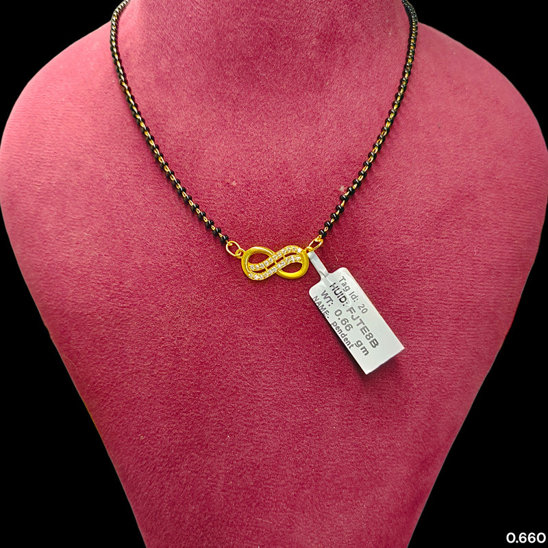 GPM9K- (FJTE8B) (WGT: 0.660 GM APPROX) BIS CERTIFIED HUID HALLMARK 375 9KT GOLD PENDANT FOR WOMEN 1 PIECE WITH FREE MANGALSUTRA & TASSEL.