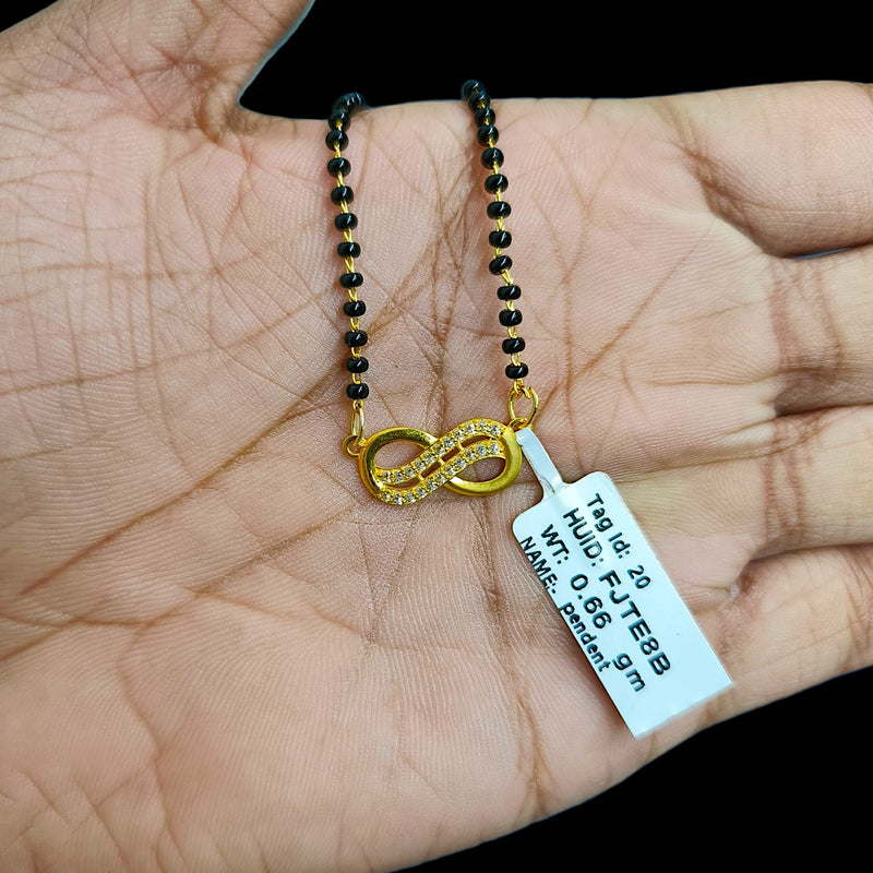 GPM9K- (FJTE8B) (WGT: 0.660 GM APPROX) BIS CERTIFIED HUID HALLMARK 375 9KT GOLD PENDANT FOR WOMEN 1 PIECE WITH FREE MANGALSUTRA & TASSEL.