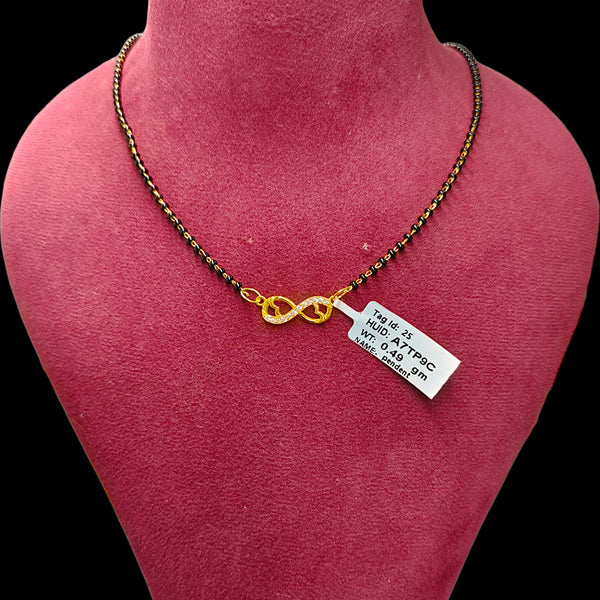 GPM9K- (A7TP9C) (WGT: 0.490 GM APPROX) BIS CERTIFIED HUID HALLMARK 375 9KT GOLD PENDANT FOR WOMEN 1 PIECE WITH FREE MANGALSUTRA & TASSEL.