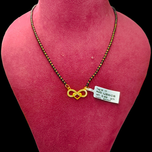 GPM9K- (IJSWCB) (WGT: 0.690 GM APPROX) BIS CERTIFIED HUID HALLMARK 375 9KT GOLD PENDANT FOR WOMEN 1 PIECE WITH FREE MANGALSUTRA & TASSEL.