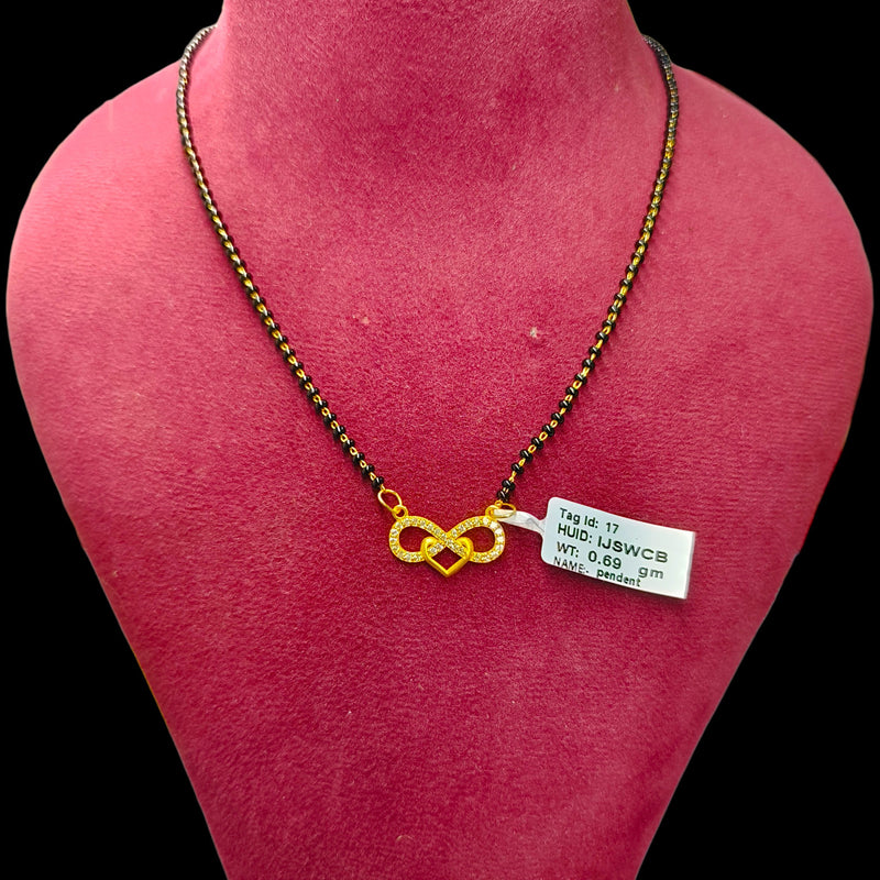 GPM9K- (IJSWCB) (WGT: 0.690 GM APPROX) BIS CERTIFIED HUID HALLMARK 375 9KT GOLD PENDANT FOR WOMEN 1 PIECE WITH FREE MANGALSUTRA & TASSEL.