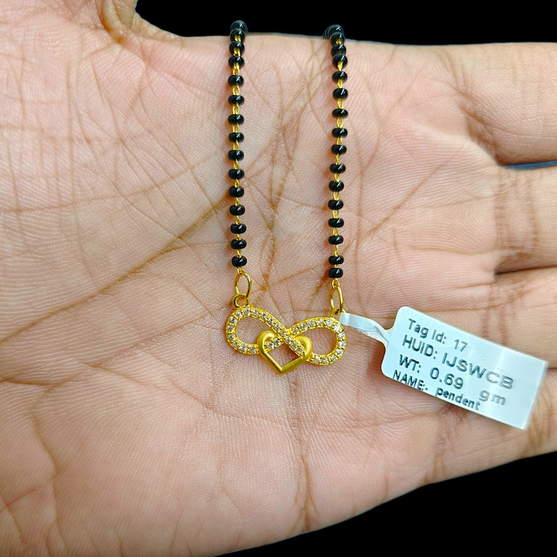 GPM9K- (IJSWCB) (WGT: 0.690 GM APPROX) BIS CERTIFIED HUID HALLMARK 375 9KT GOLD PENDANT FOR WOMEN 1 PIECE WITH FREE MANGALSUTRA & TASSEL.