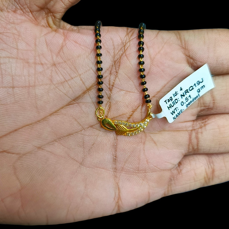 GPM9K- (NRQ19J) (WGT: 0.510 GM APPROX) BIS CERTIFIED HUID HALLMARK 375 9KT GOLD PENDANT FOR WOMEN 1 PIECE WITH FREE MANGALSUTRA & TASSEL.
