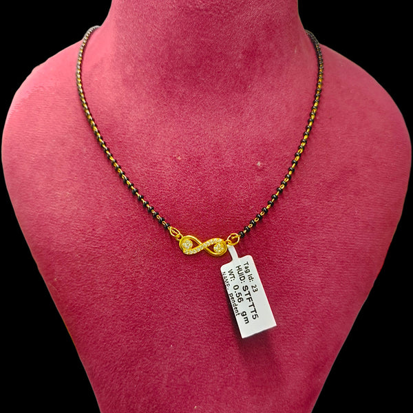 GPM9K- (STFTT5) (WGT: 0.560 GM APPROX) BIS CERTIFIED HUID HALLMARK 375 9KT GOLD PENDANT FOR WOMEN 1 PIECE WITH FREE MANGALSUTRA & TASSEL.