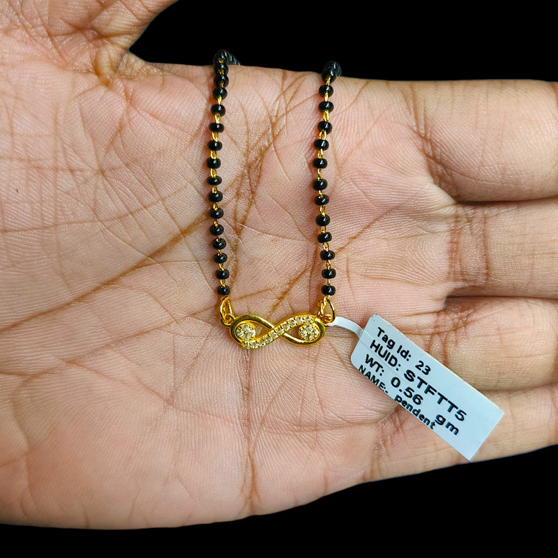 GPM9K- (STFTT5) (WGT: 0.560 GM APPROX) BIS CERTIFIED HUID HALLMARK 375 9KT GOLD PENDANT FOR WOMEN 1 PIECE WITH FREE MANGALSUTRA & TASSEL.