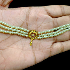 GMC9K- (6HL15Z) (WGT: 0.590 GM APPROX) BIS CERTIFIED HUID HALLMARK 375 9KT GOLD MOTI CHOKER 1 PIECE WITH ADJUSTABLE TASSEL FOR GIFT IN MARRIAGE.
