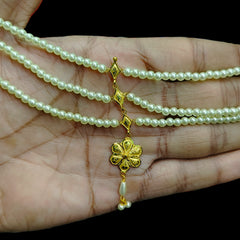 GOLD MOTI HAR- (8WSIL9)-(WGT: 0.770 GM APPROX) BIS CERTIFIED HUID HALLMARK 375 9KT GOLD MOTI NECKLACE 1 PIECE  WITH ADJUSTABLE TASSEL FOR GIFT IN MARRIAGE.