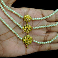 GOLD MOTI HAR- (367BZZ)-(WGT: 1.620 GM APPROX) BIS CERTIFIED HUID HALLMARK 375 9KT GOLD MOTI NECKLACE 1 PIECE  WITH ADJUSTABLE TASSEL FOR GIFT IN MARRIAGE.