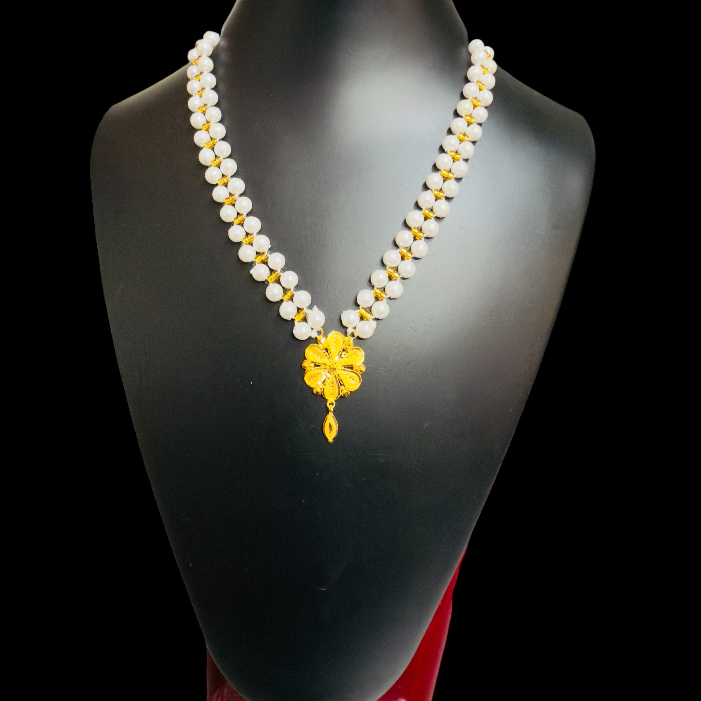 GOLD PENDANT (GMP22) WGT: 0.800 GM APPROX CERTIFIED BIS HUID HALLMARK 916 22KT GOLD MOTI PENDANT 1 PIECE FOR WOMEN.