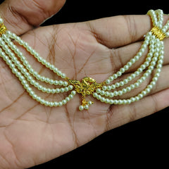 GOLD MOTI HAR- (VDHP58)-(WGT: 0.980 GM APPROX) BIS CERTIFIED HUID HALLMARK 375 9KT GOLD MOTI NECKLACE 1 PIECE  WITH ADJUSTABLE TASSEL FOR GIFT IN MARRIAGE.