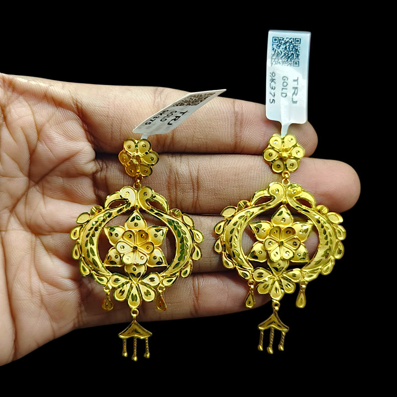 GOLD EARRINGS- (8BSGPL)-(P7YI58) (WGT: 5.380 GM APPROX) BIS CERTIFIED HUID HALLMARK 9KT GOLD EARRINGS 1 PAIR FOR WOMEN (BEST FOR GIFT IN MARRIAGE).