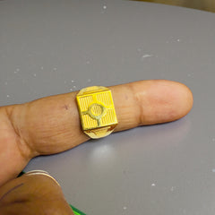 GENTS FINGER RING (GGFR9) TRJ (SIZE:21) WGT: 2.300 GM APPROX BIS CERTIFIED HUID HALLMARK 9KT GOLD FINGER RING FOR MEN 1 PIECE FOR REGULAR USE.