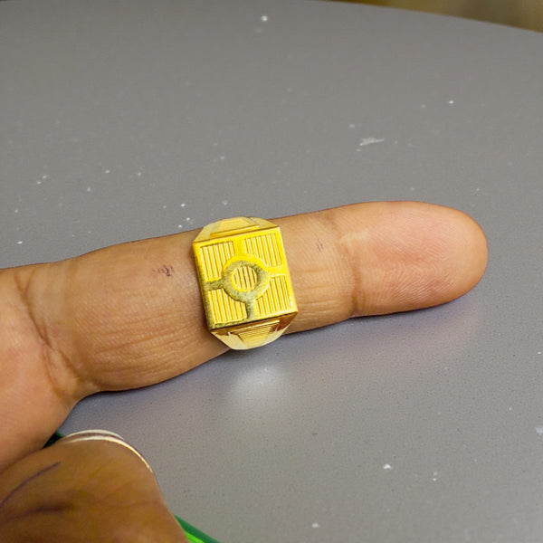 GENTS FINGER RING (GGFR9) TRJ (SIZE:21) WGT: 2.300 GM APPROX BIS CERTIFIED HUID HALLMARK 9KT GOLD FINGER RING FOR MEN 1 PIECE FOR REGULAR USE.