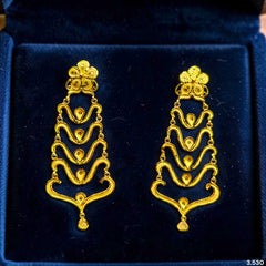 GOLD EARRINGS- (WPQSYU)-(D1QKTY) (WGT: 3.530 GM APPROX) BIS CERTIFIED HUID HALLMARK 9KT GOLD EARRINGS 1 PAIR FOR WOMEN (BEST FOR GIFT IN MARRIAGE).