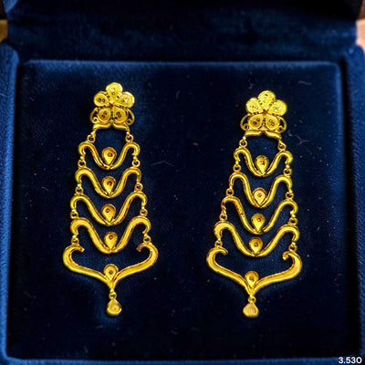 GOLD EARRINGS- (WPQSYU)-(D1QKTY) (WGT: 3.530 GM APPROX) BIS CERTIFIED HUID HALLMARK 9KT GOLD EARRINGS 1 PAIR FOR WOMEN (BEST FOR GIFT IN MARRIAGE).