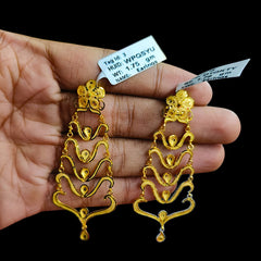 GOLD EARRINGS- (WPQSYU)-(D1QKTY) (WGT: 3.530 GM APPROX) BIS CERTIFIED HUID HALLMARK 9KT GOLD EARRINGS 1 PAIR FOR WOMEN (BEST FOR GIFT IN MARRIAGE).