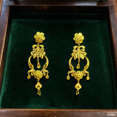 GOLD EARRINGS- (QVFB4F)-(NK1PCN) (WGT: 3.450 GM APPROX) BIS CERTIFIED HUID HALLMARK 9KT GOLD EARRINGS 1 PAIR FOR WOMEN (BEST FOR GIFT IN MARRIAGE).