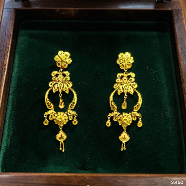 GOLD EARRINGS- (QVFB4F)-(NK1PCN) (WGT: 3.450 GM APPROX) BIS CERTIFIED HUID HALLMARK 9KT GOLD EARRINGS 1 PAIR FOR WOMEN (BEST FOR GIFT IN MARRIAGE).