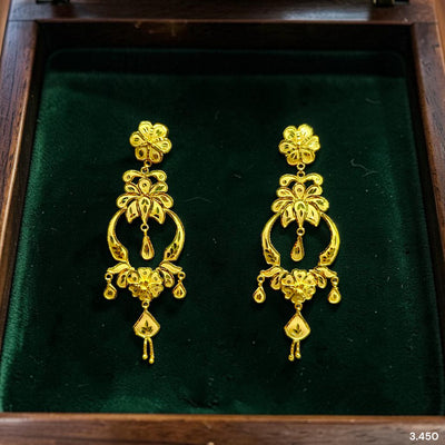 GOLD EARRINGS- (QVFB4F)-(NK1PCN) (WGT: 3.450 GM APPROX) BIS CERTIFIED HUID HALLMARK 9KT GOLD EARRINGS 1 PAIR FOR WOMEN (BEST FOR GIFT IN MARRIAGE).